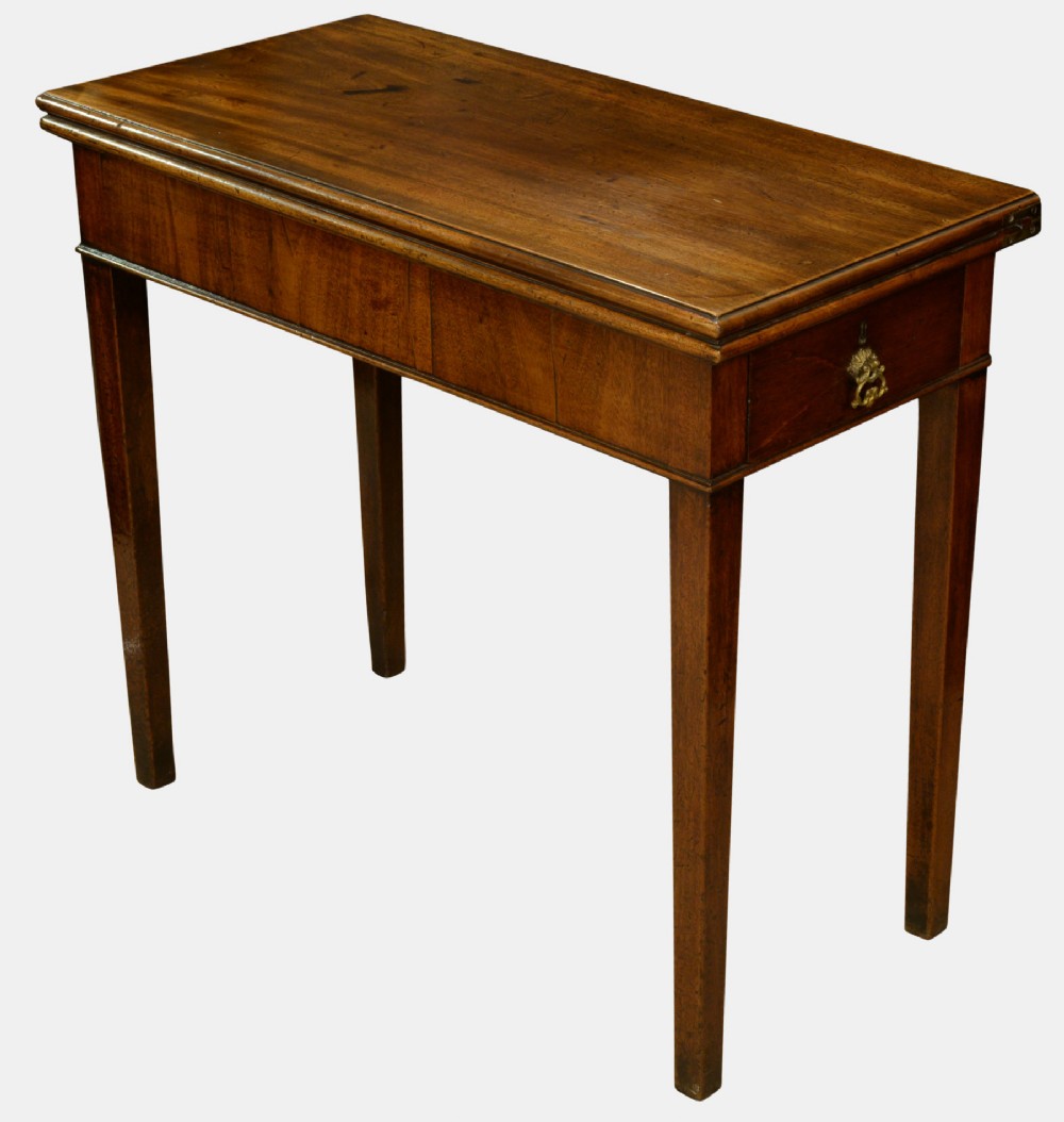 George III Mahogany Tea Table with Drawer