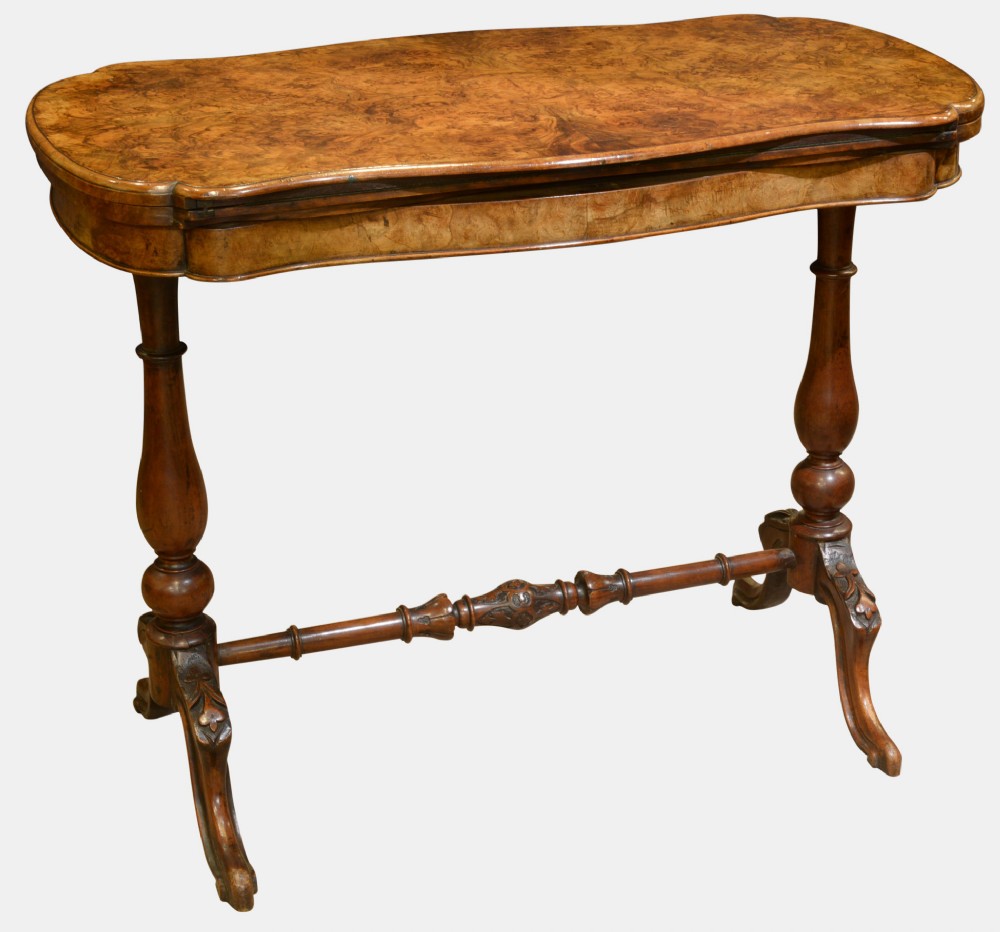 Victorian Walnut & Burr Walnut Card Table