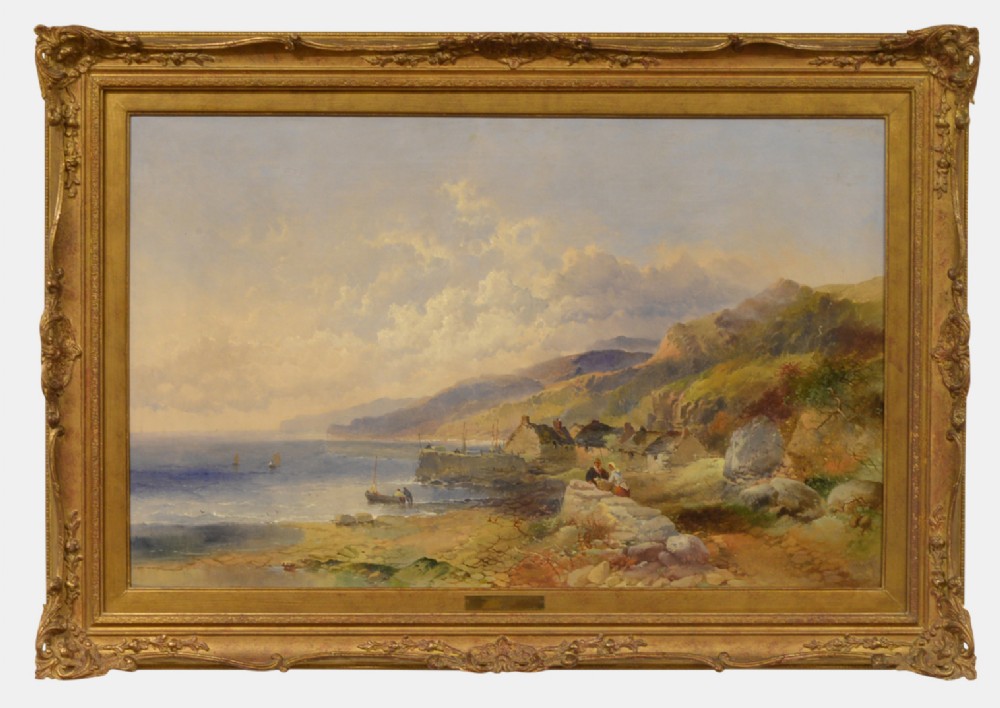 Joseph Horler Oil on Canvas of Clovelly Harbour