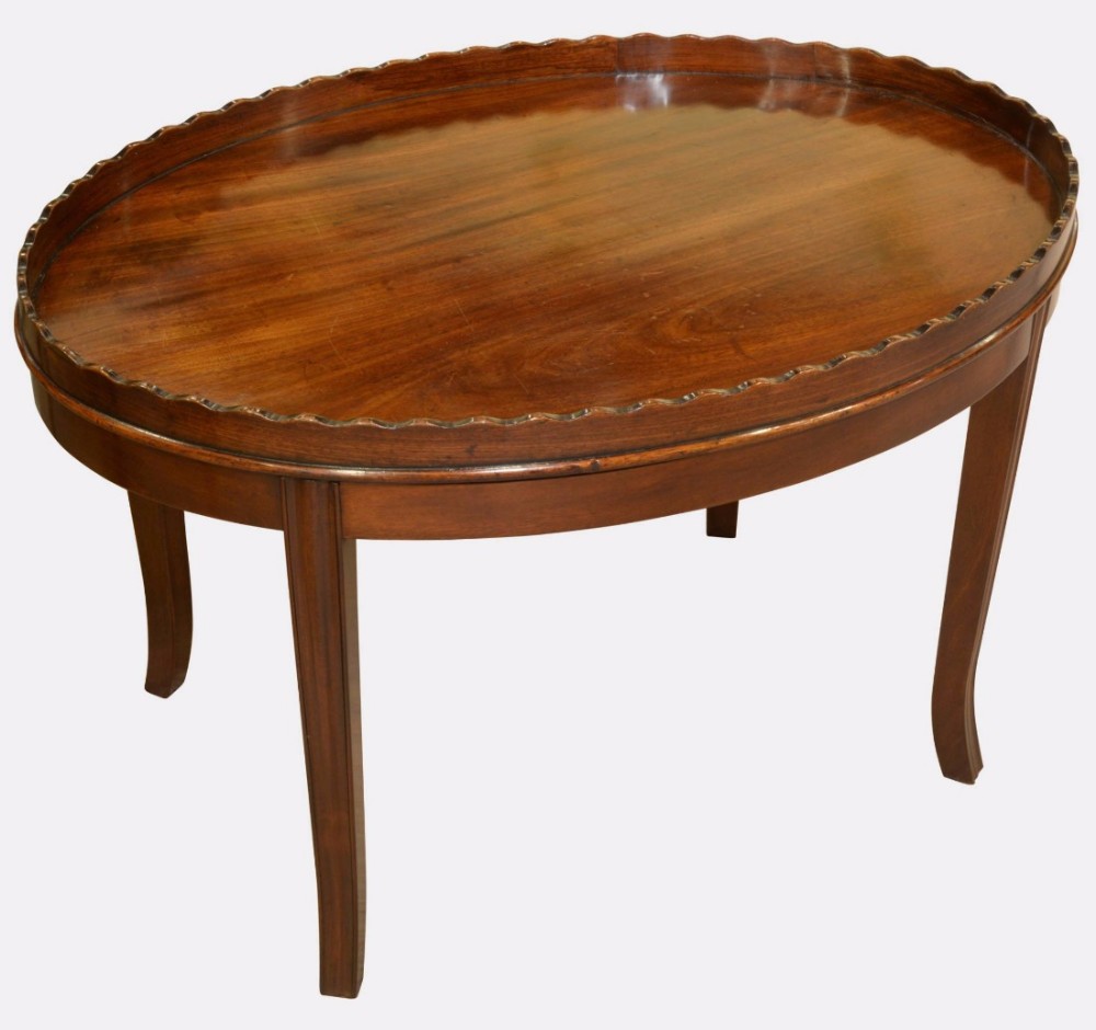 George III Hepplewhite Oval Mahogany Tray