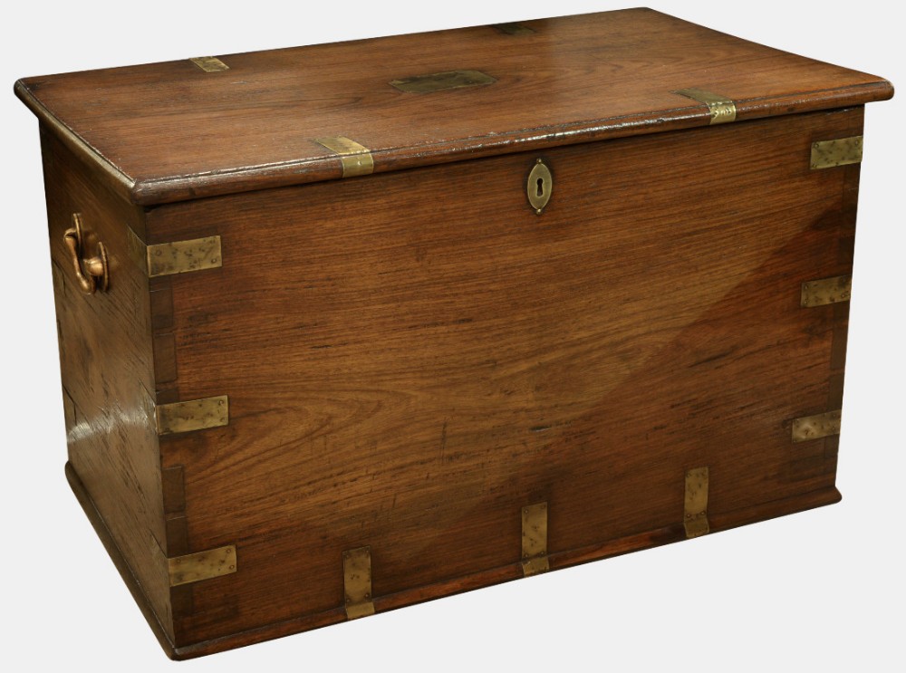 Brass Mounted Teak Ships Chest
