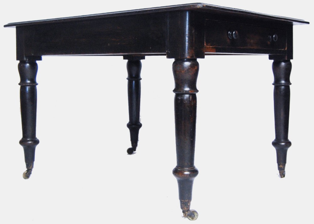 
William IV Painted Pine Library Table - Provenance Charterhouse School