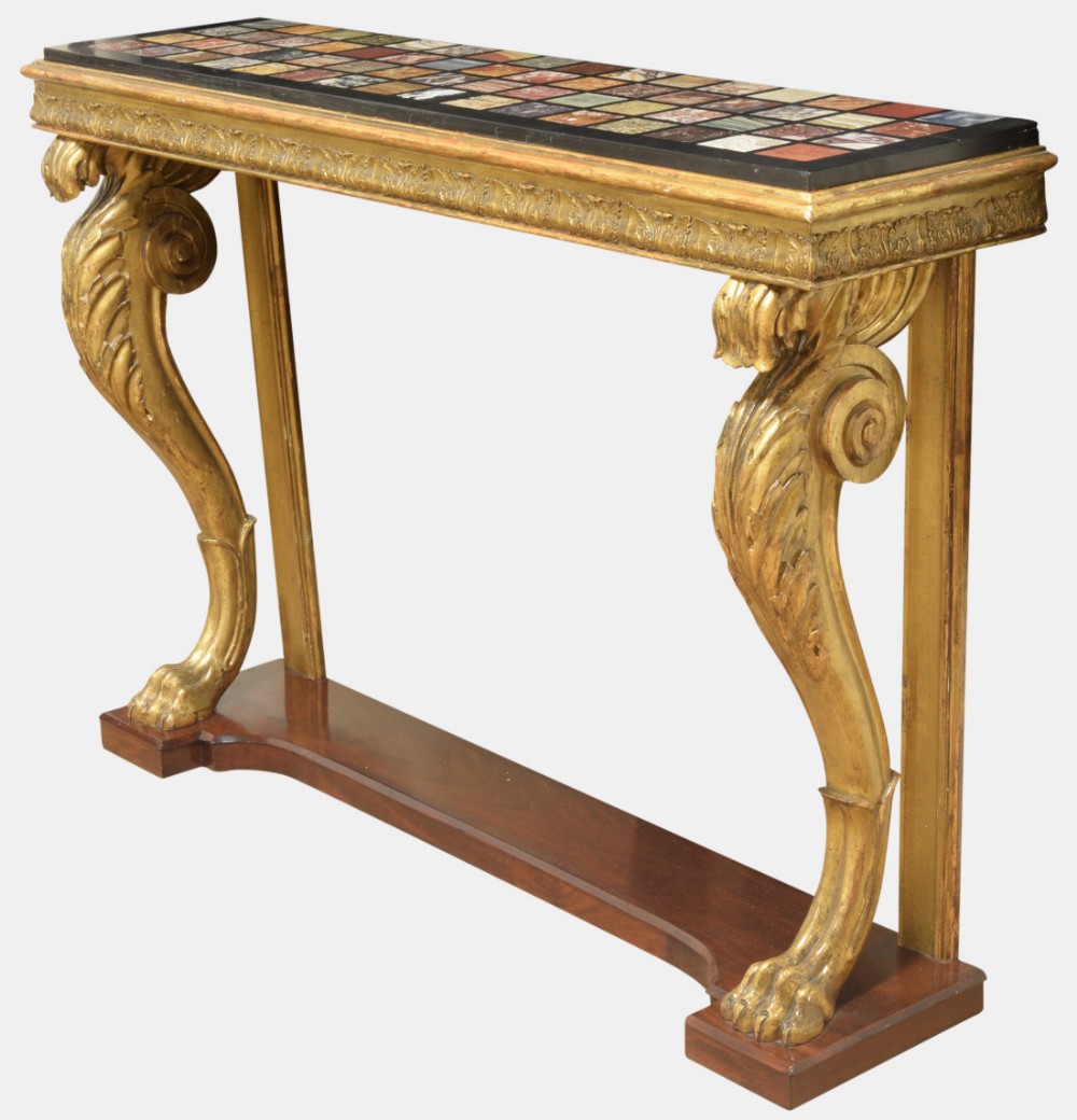 19th Century Mahogany & Gilt Console Table