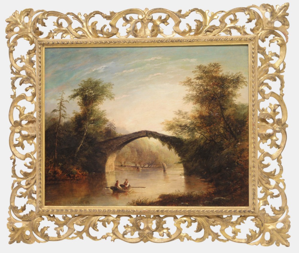 Oil Painting on Canvas of River Scene
