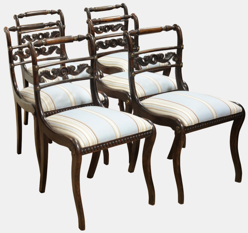 Set of 6 Regency Period Rosewood Dining Chairs