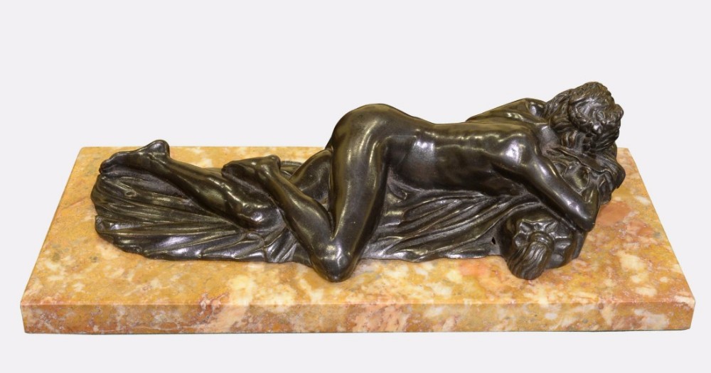 19th Century Marble Cast & Bronze of 'Spinario'