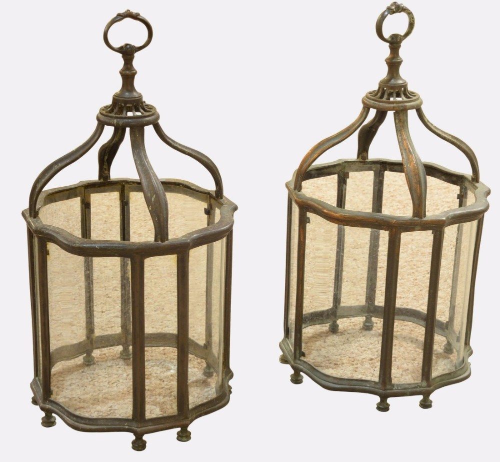 Pair of 19th Century Copper Hall Lanterns