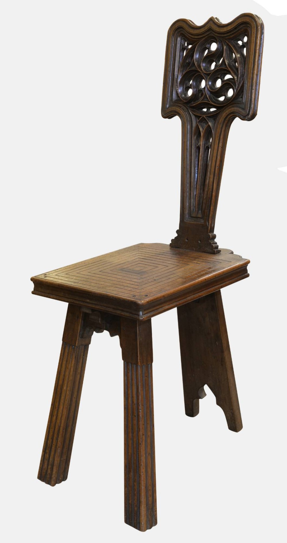 19th Century Gothic Walnut Hall Chair