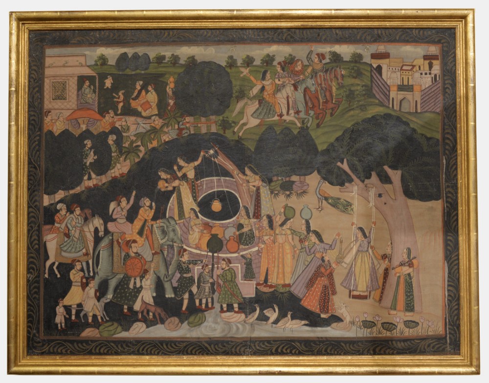 Large Indian Painting on Fabric