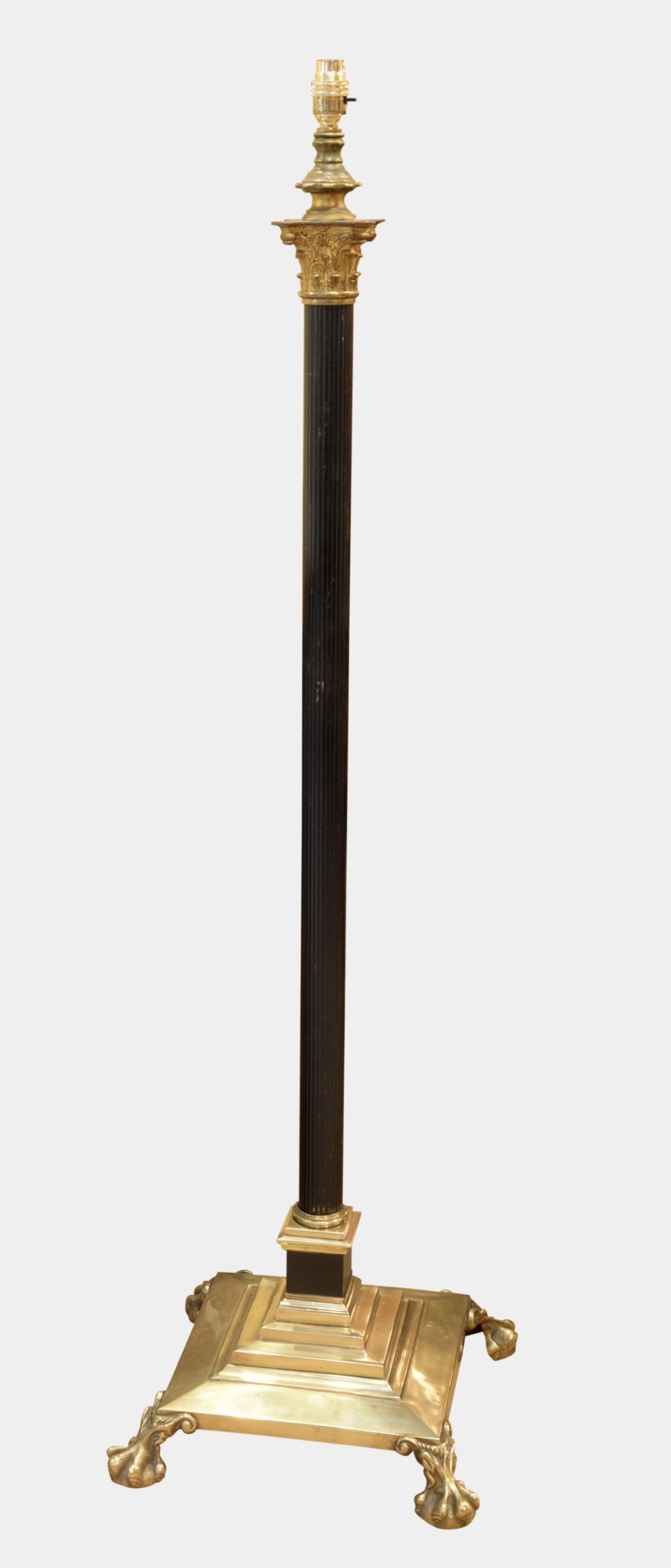 Antique Brass Corinthian Column Standard Lamp