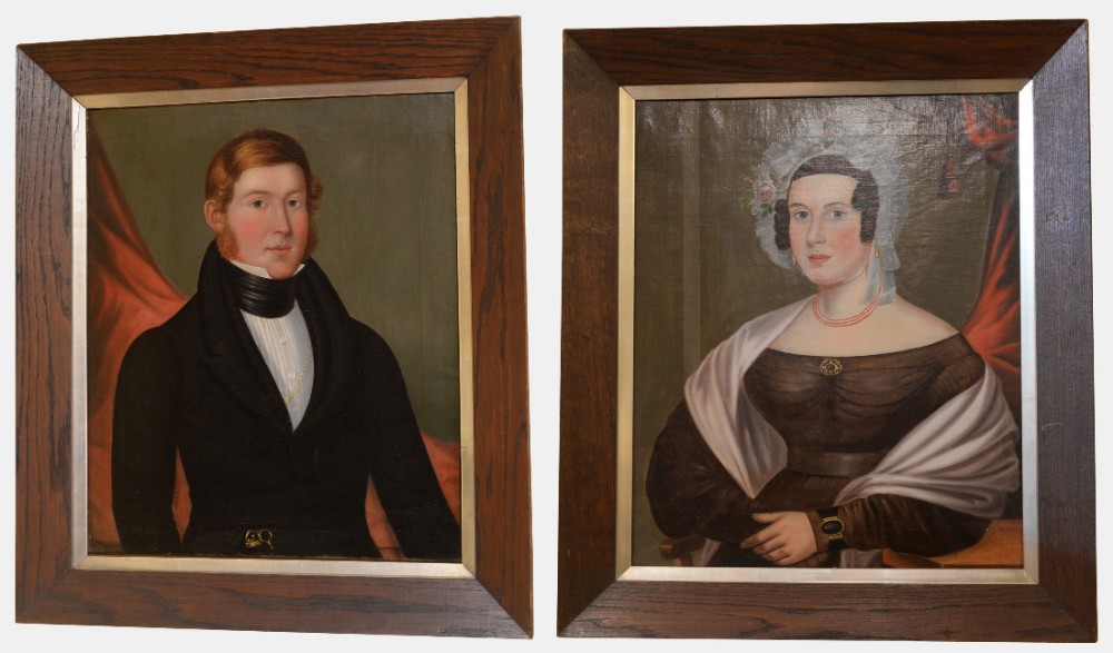 Pair of Naive Style Oil on Canvas Paintings