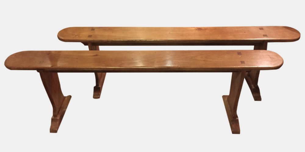 Pair of French Fruitwood Benches