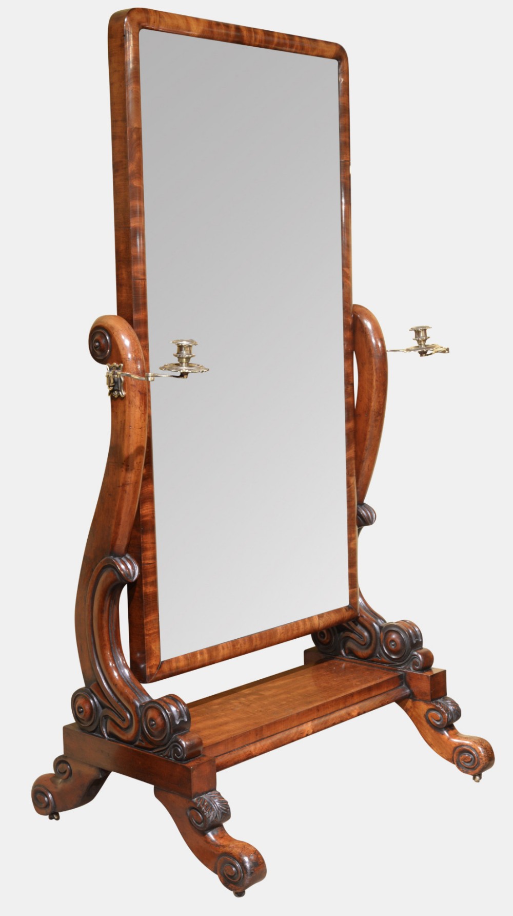 William IV Mahogany Cheval Mirror
