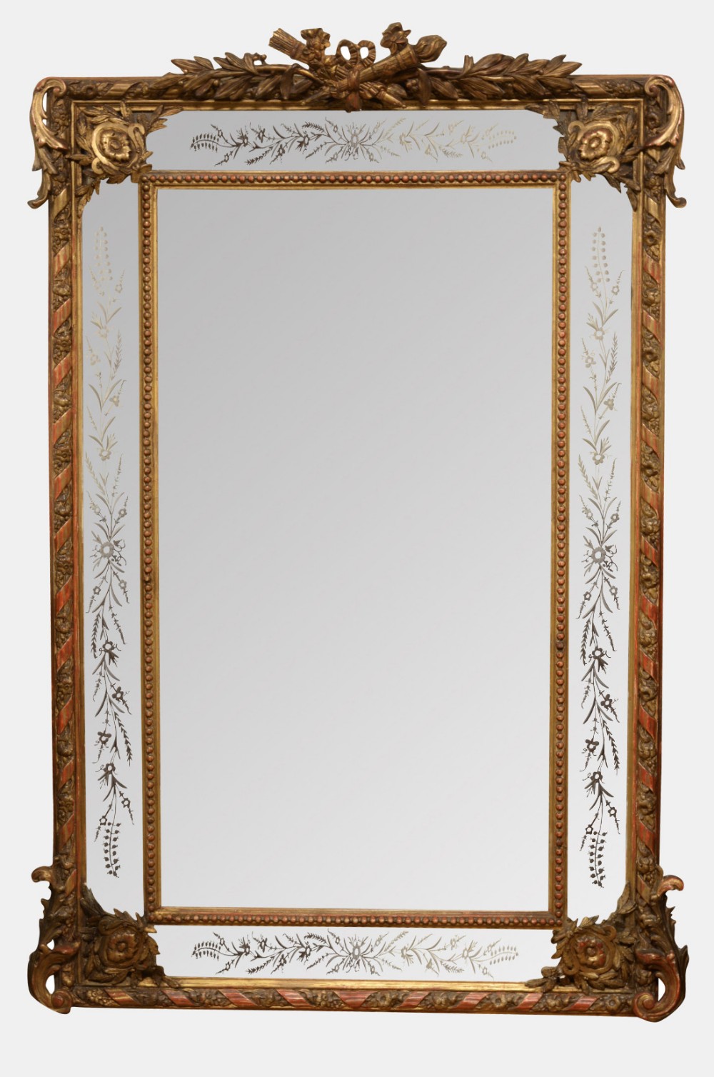 Large 19th Century French Gilt Framed Mirror