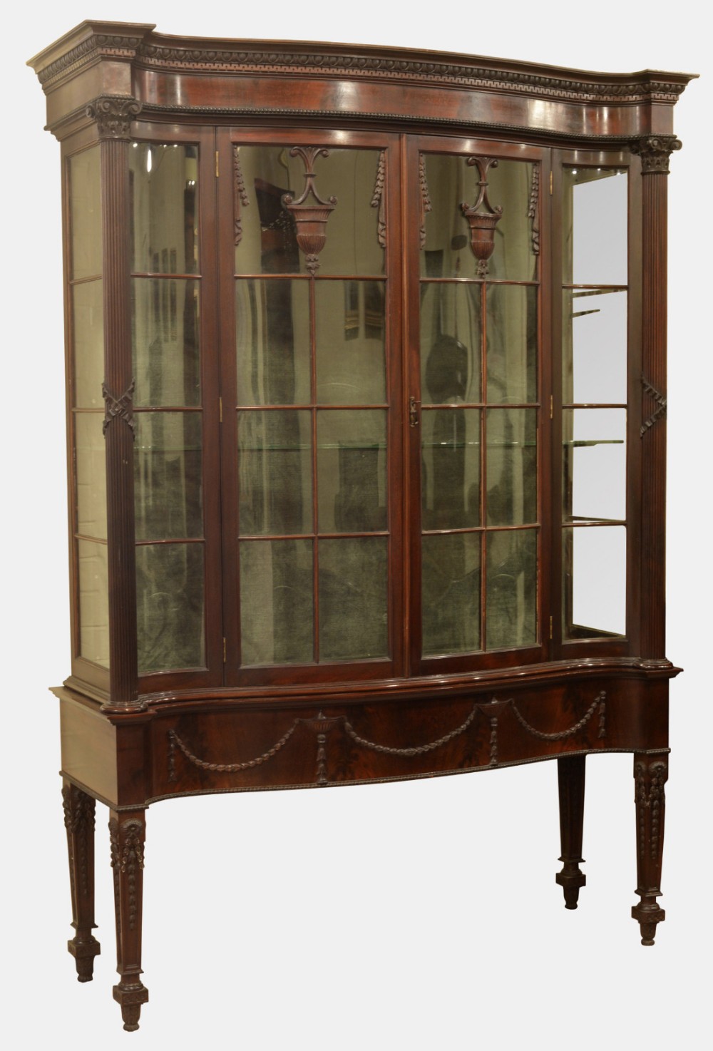 Mahogany Serpentine Fronted Display Cabinet
