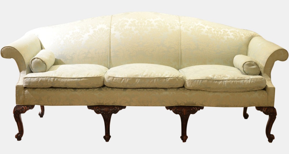 George III Style 3 Seater Camel Back Sofa