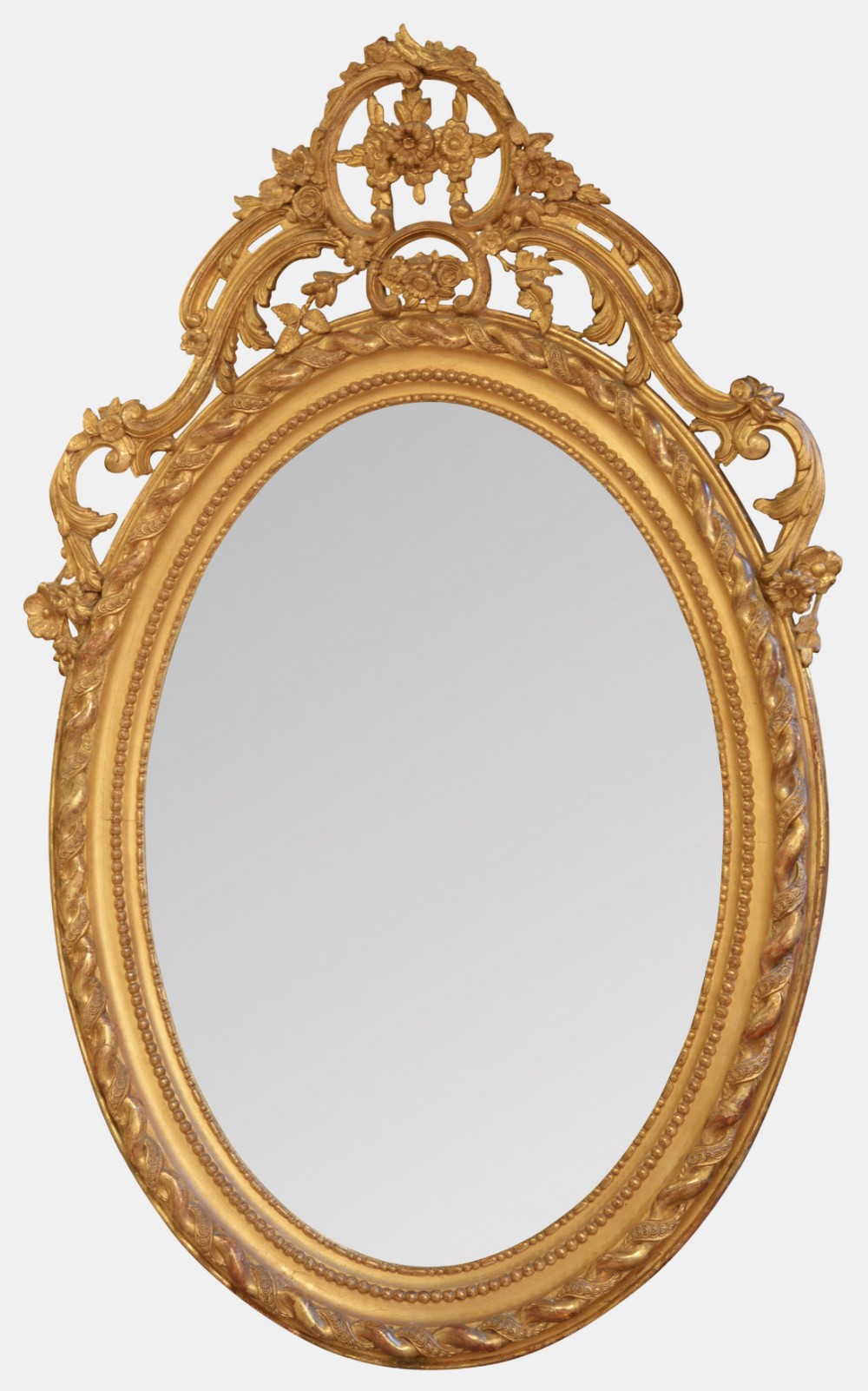 Large Oval Gilded Napoleon III Mirror