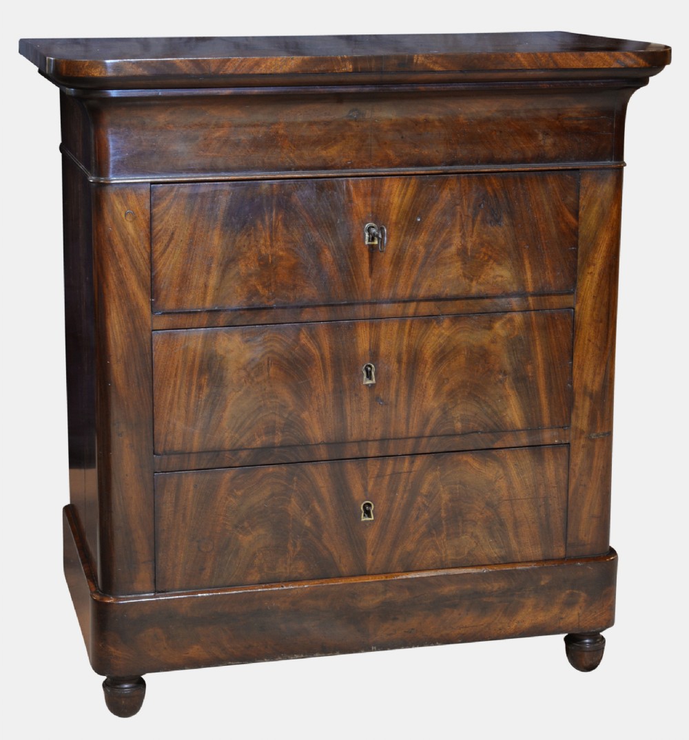 Charles X French Flame Mahogany Chest
