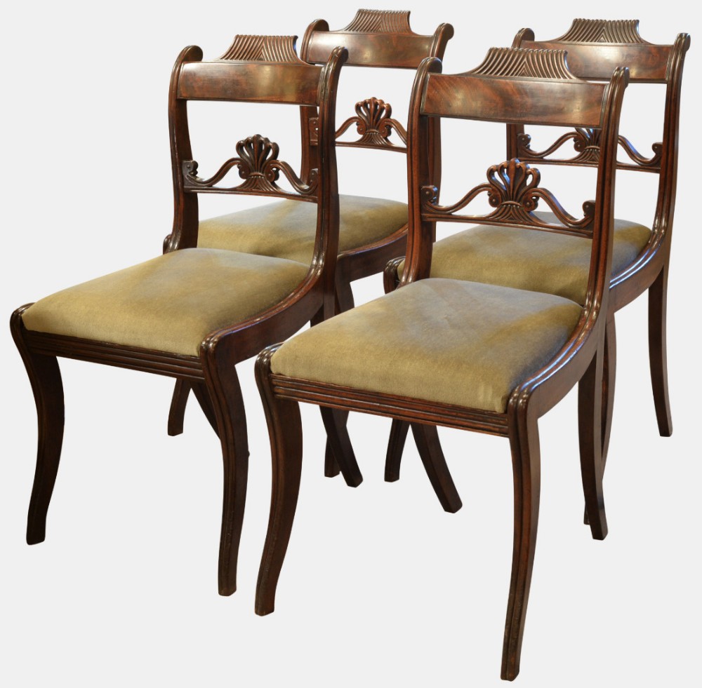 4 Mahogany Regency Dining Chairs