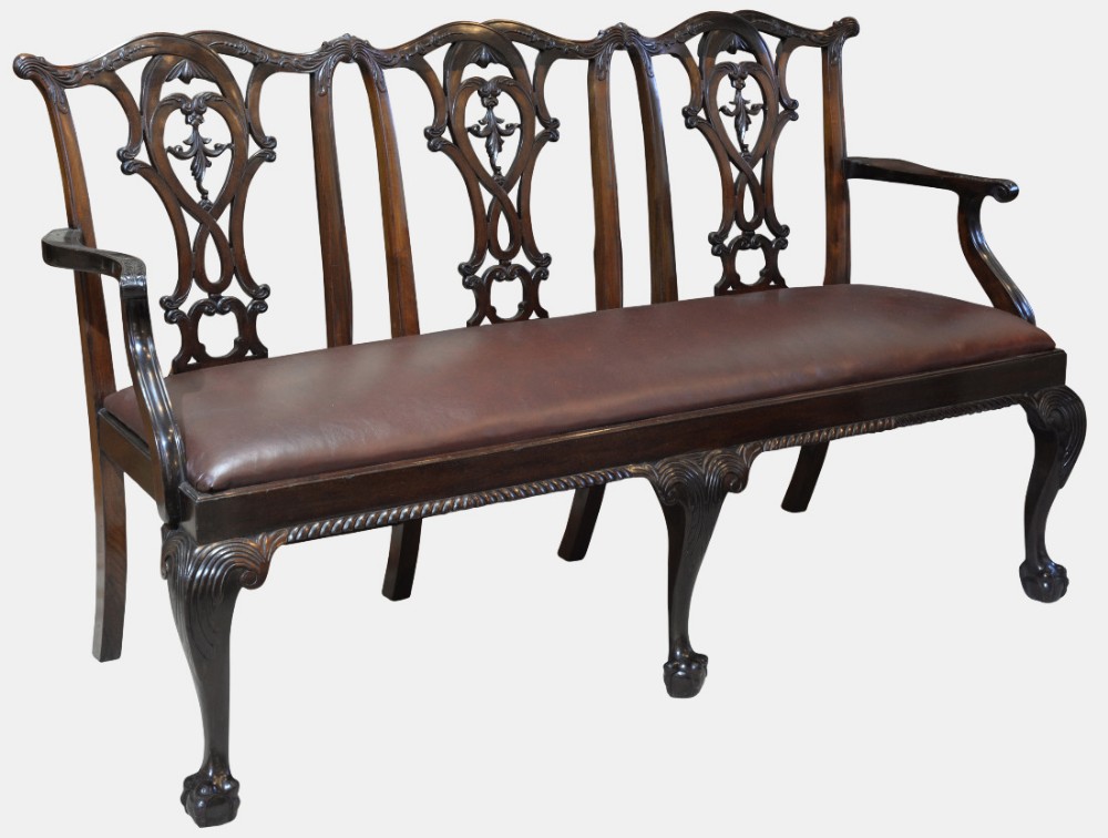 Chippendale Revival Chair Back Sofa