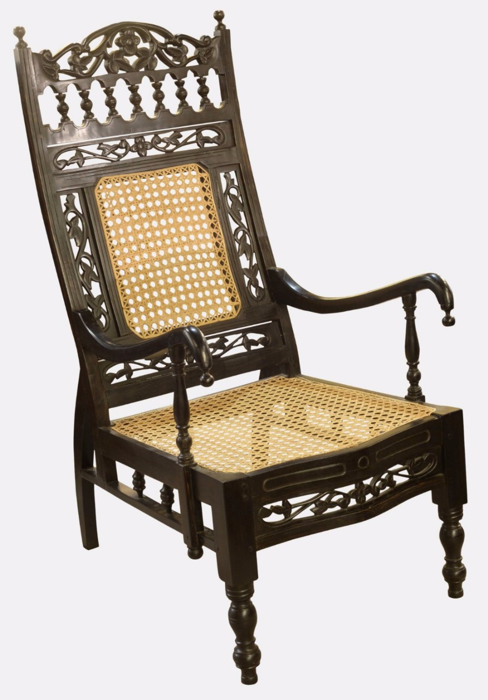 19th Century Colonial Ebony Armchair
