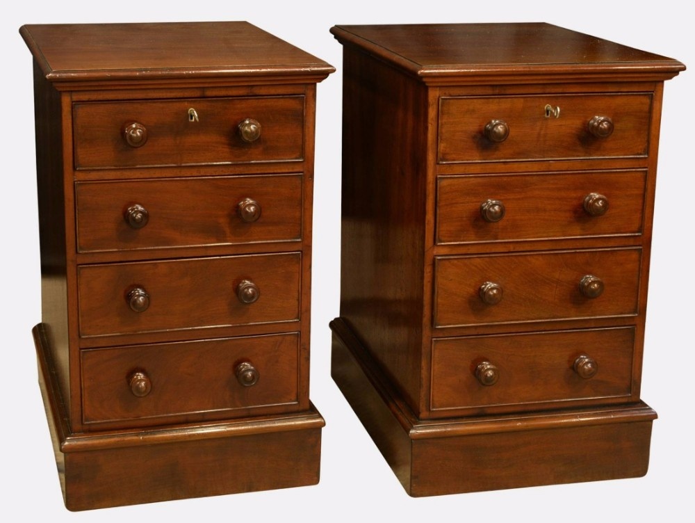 Pair Victorian Mahogany Bedside Chests
