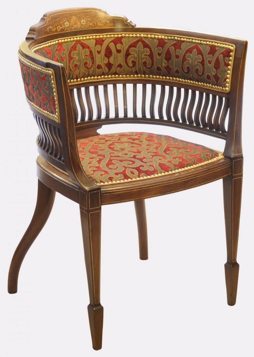 Mahogany Inlaid Tub Chair
