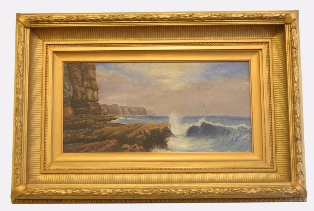 Victorian Oil Painting of Dorset's Jurassic Coast
