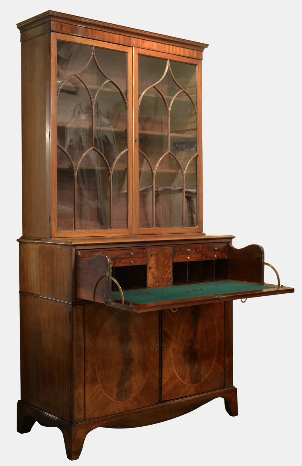 Regency Period Mahogany Secretaire Bookcase