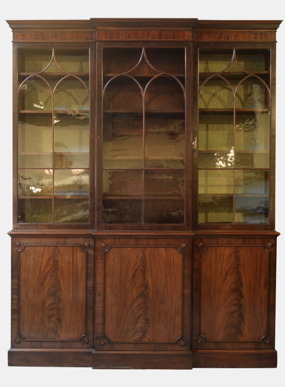 Mahogany George III Style Breakfront Bookcase