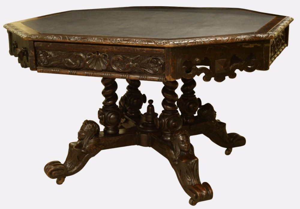 19th Century Carved Oak Centre Table