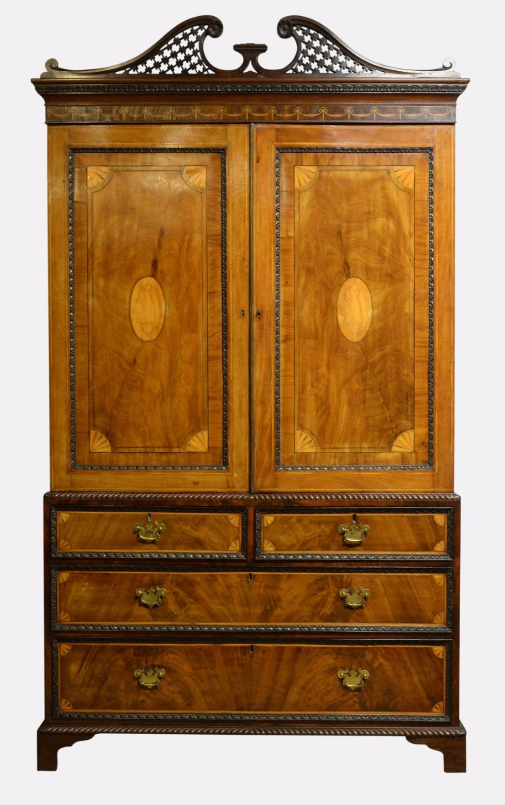 Georgian Mahogany Linen Press
