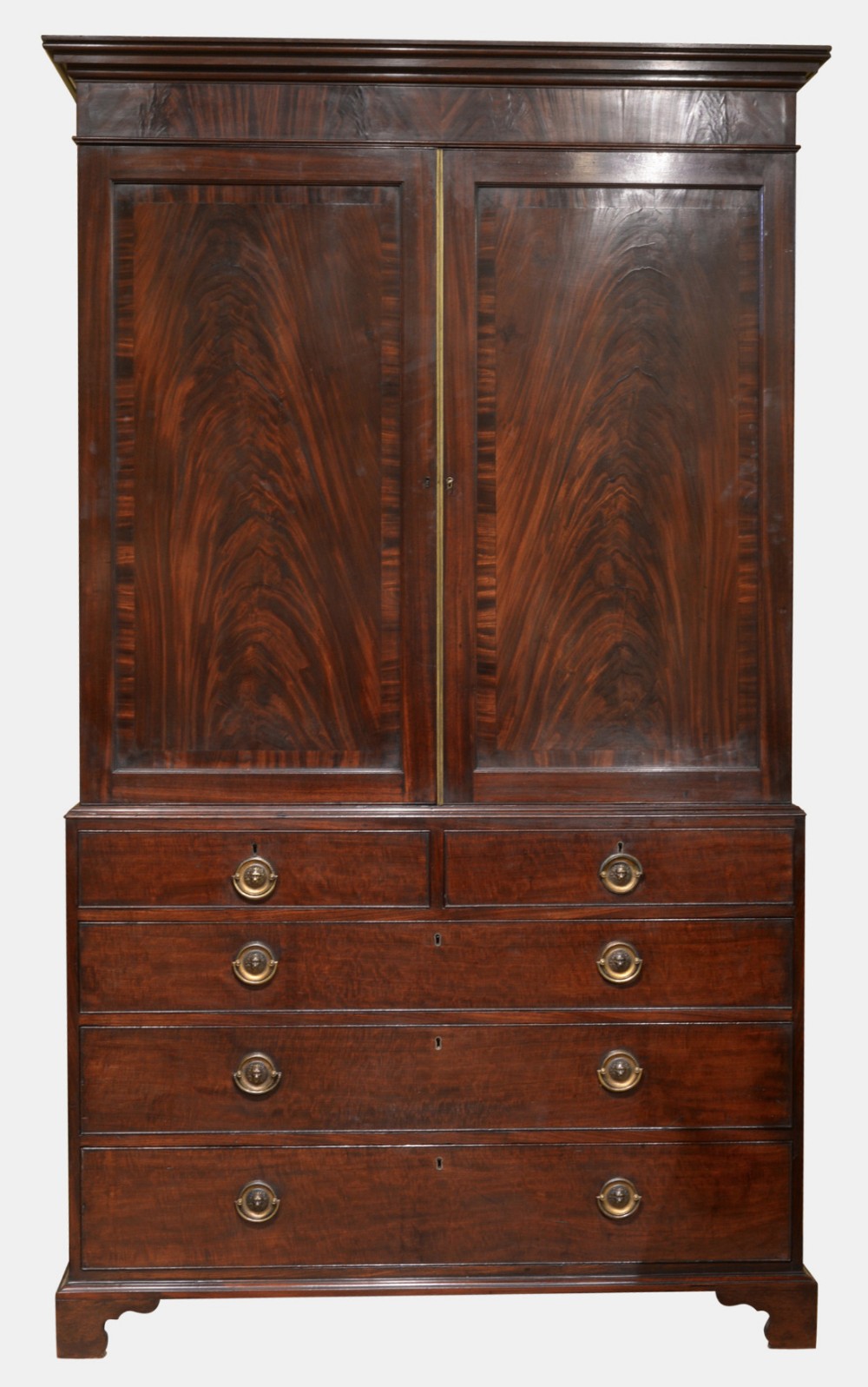 18th Century Mahogany Linen Press
