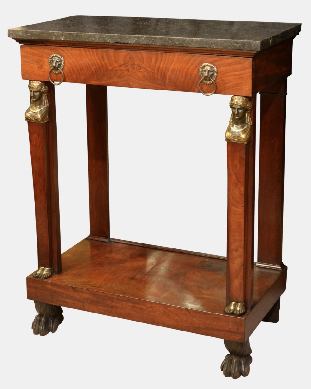 French Empire Mahogany & Bronze Mounted Console