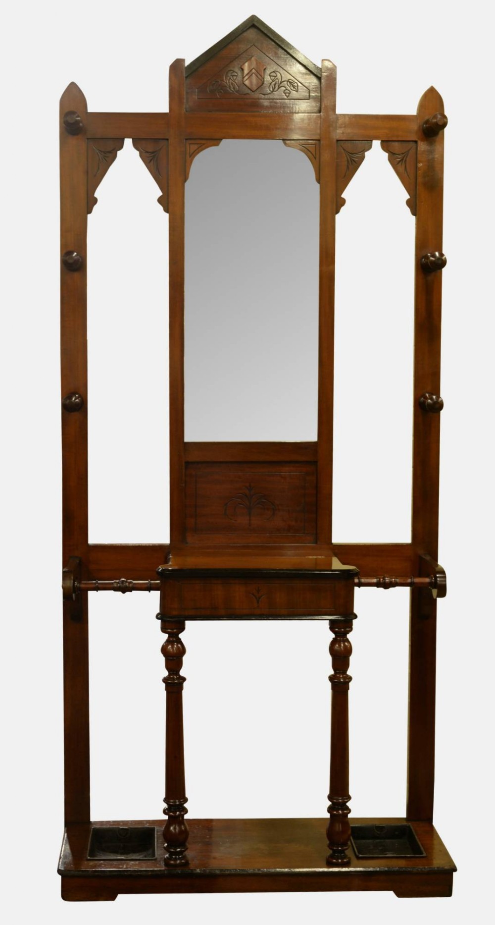 19th Century Walnut Hall Stand