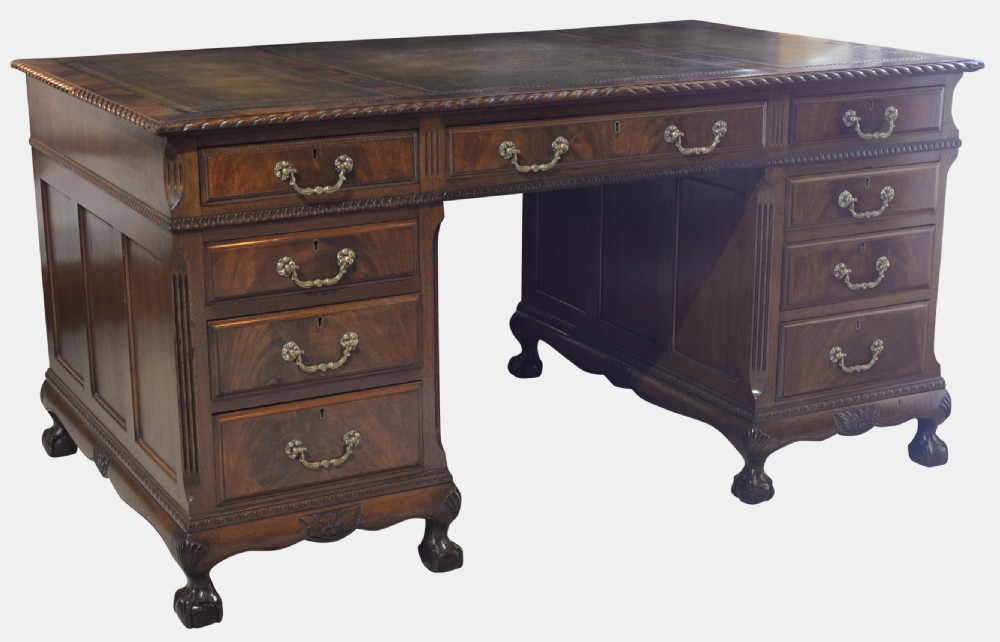 Edwardian Mahogany Pedestal Desk View II