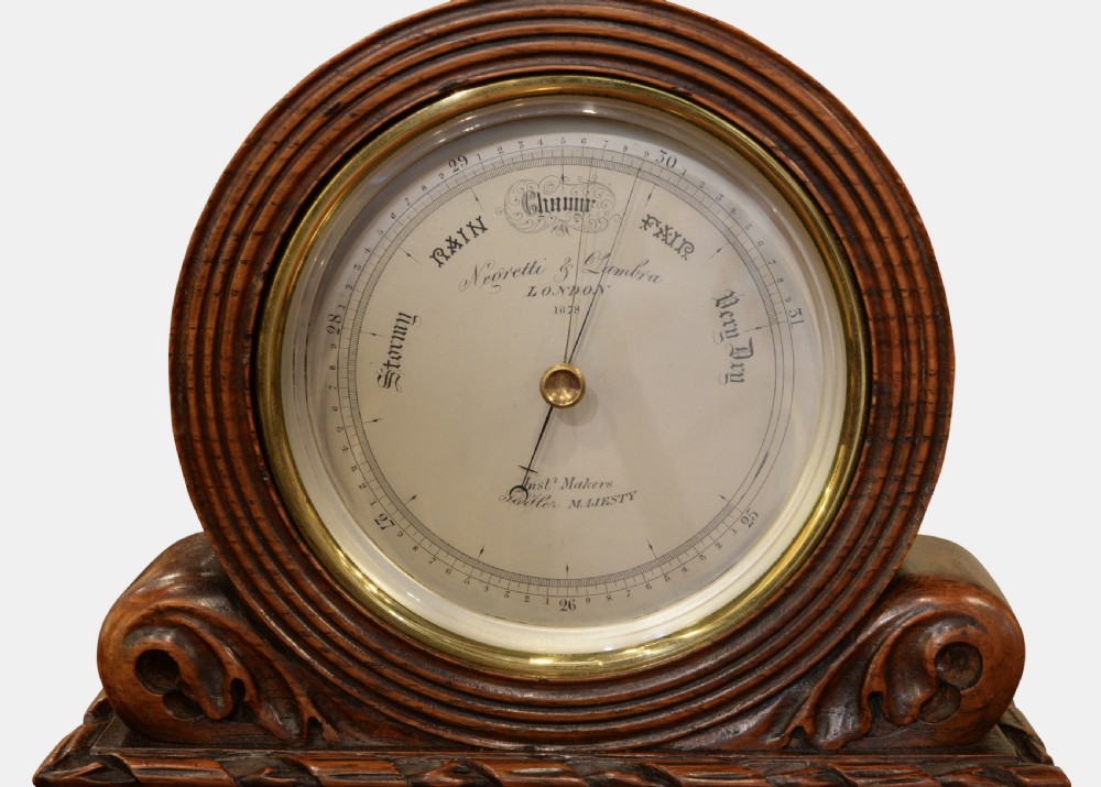Victorian Brass Desk Aneroid Barometer View IV