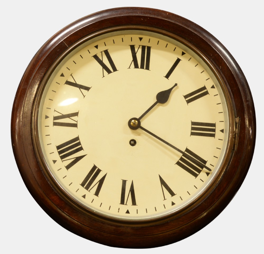 Mahogany Case Fusee Movement Wall Clock