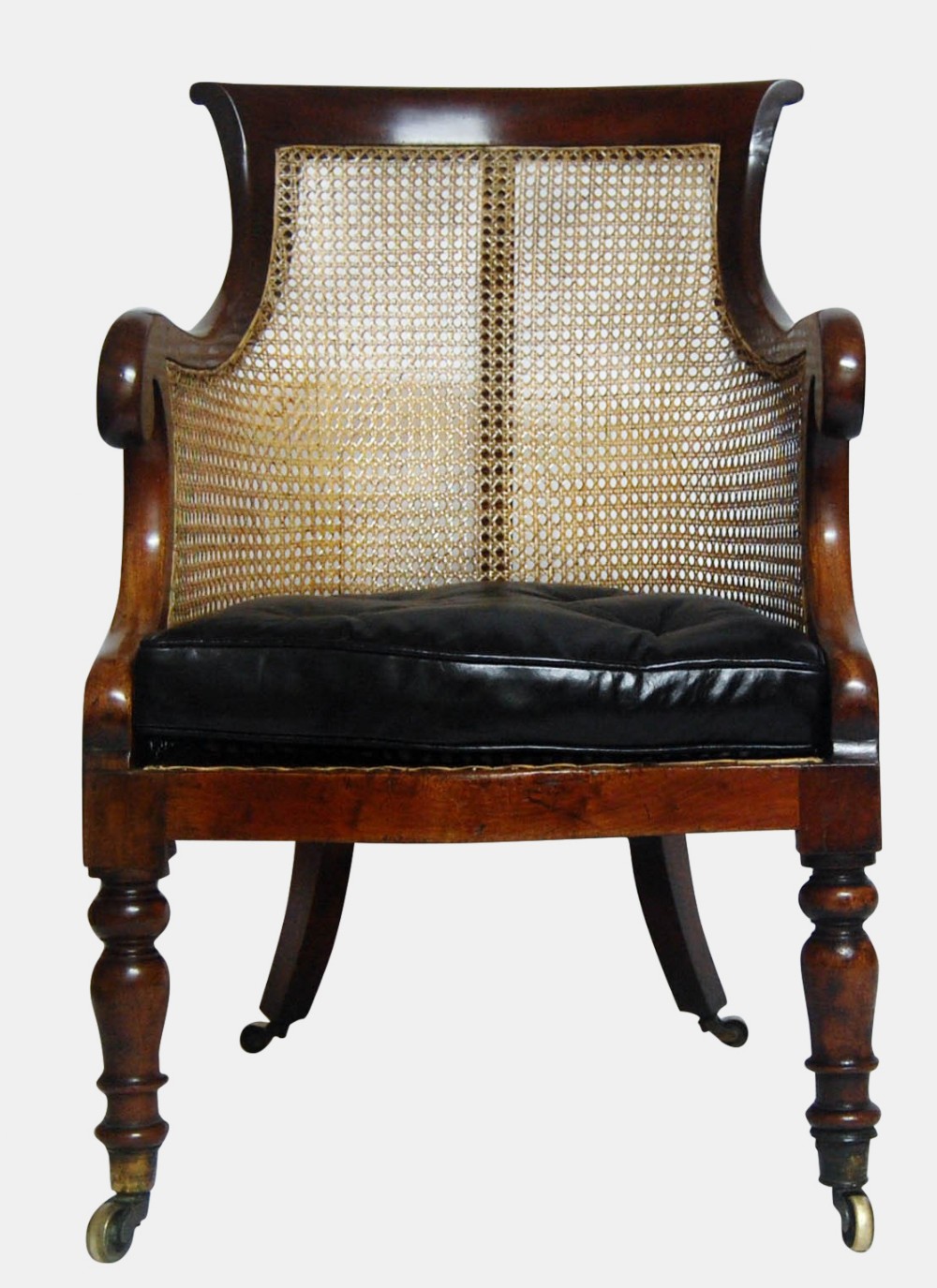 Regency Mahogany Bergere Library Tub Chair