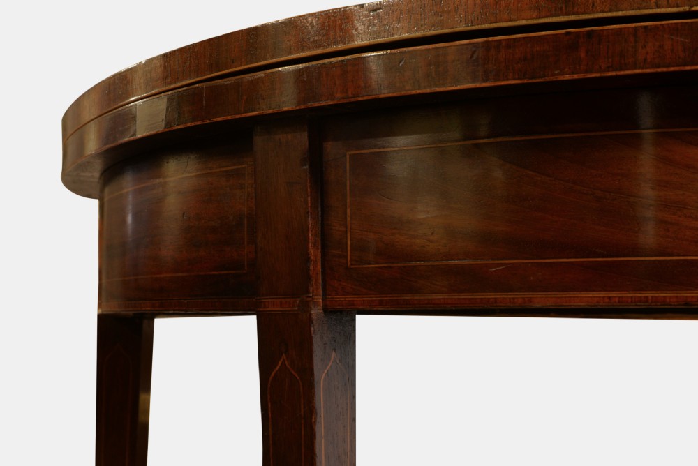 Georgian mahogany Demi-Lune Card Table View III