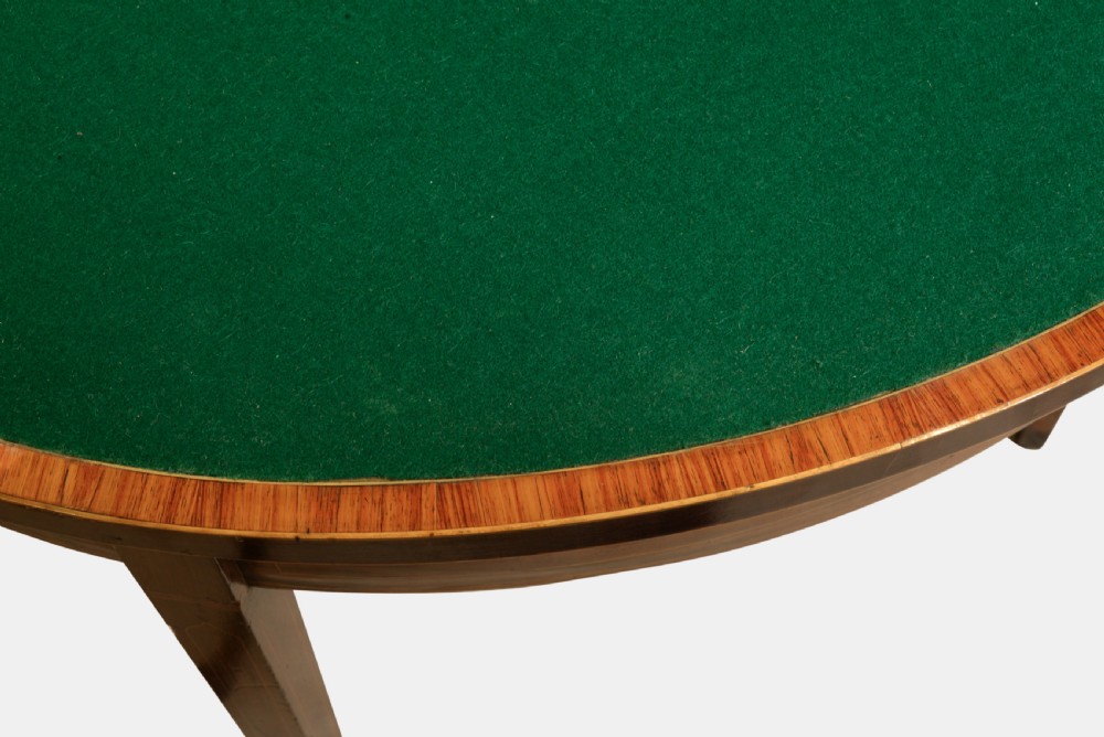 Georgian mahogany Demi-Lune Card Table View VI