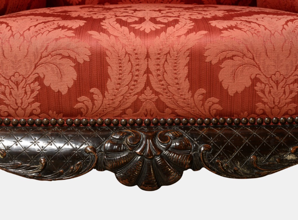 Chippendale Style Winged Armchair View V