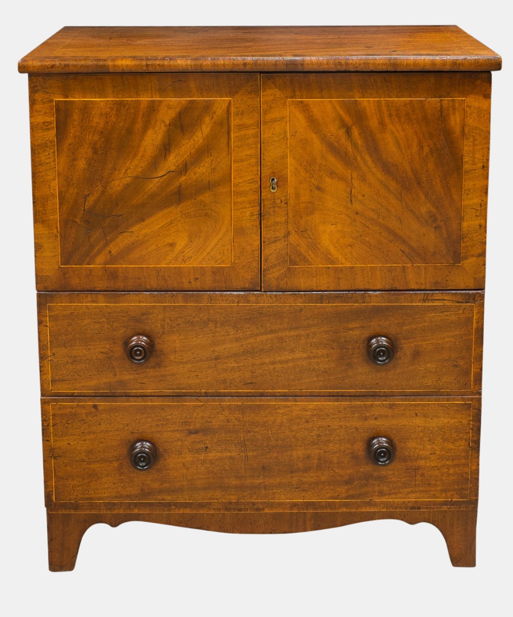 English Regency Crossbanded Bedside Cabinet