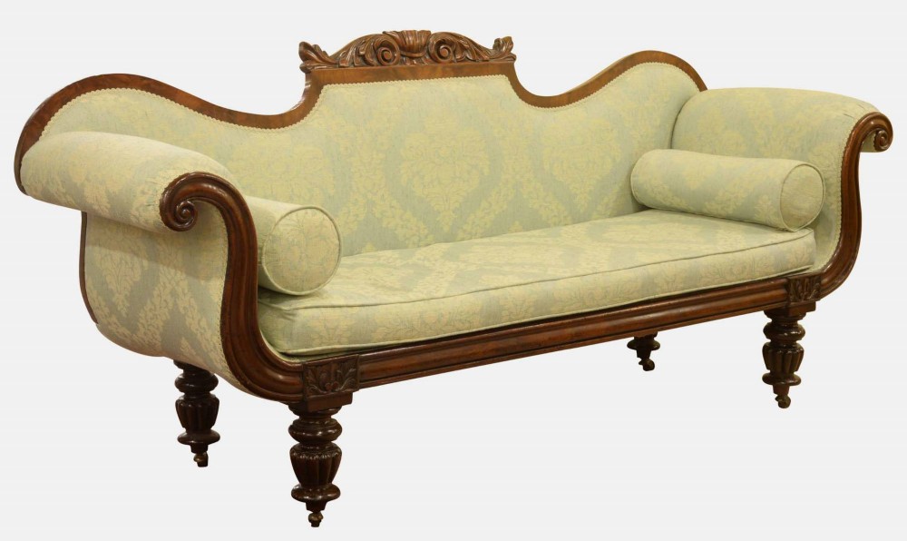 William IV Double Scroll Arm Sofa