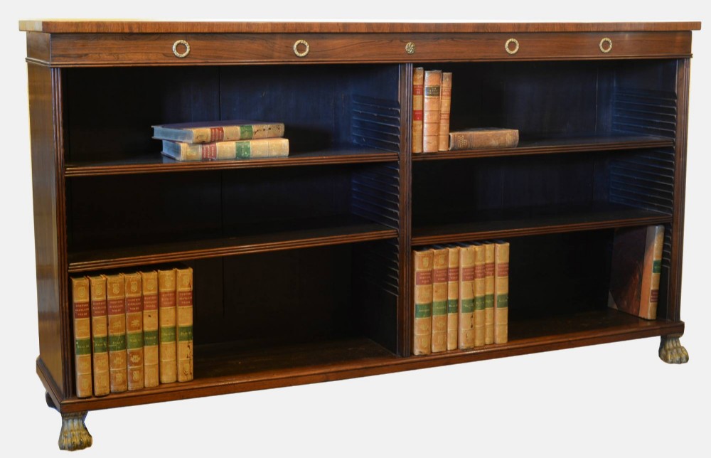 English Regency Rosewood Open Bookcase