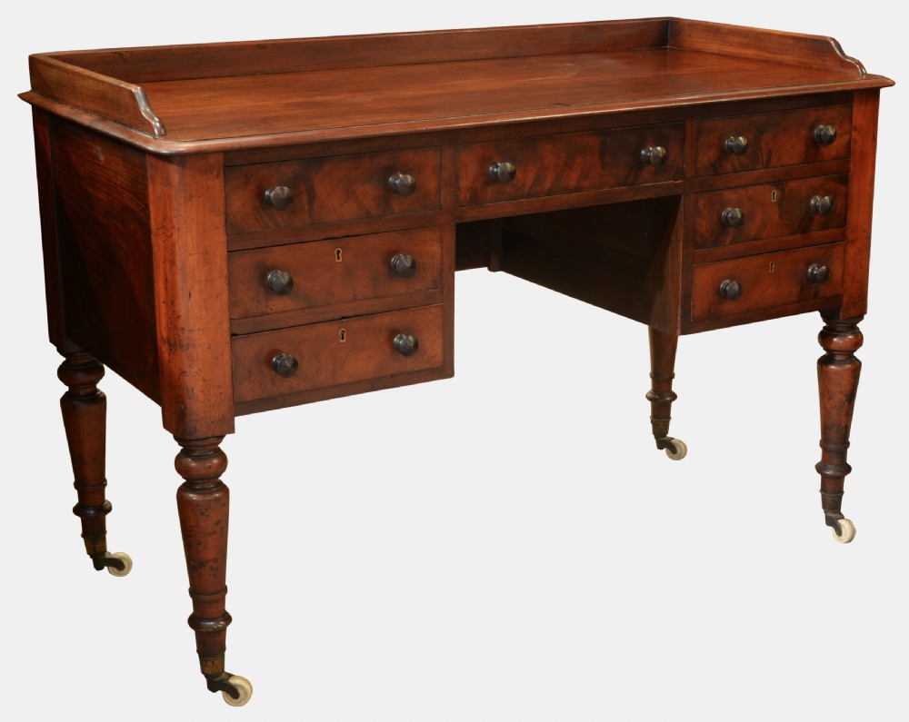 Victorian Mahogany Kneehole Writing/Side Table View III
