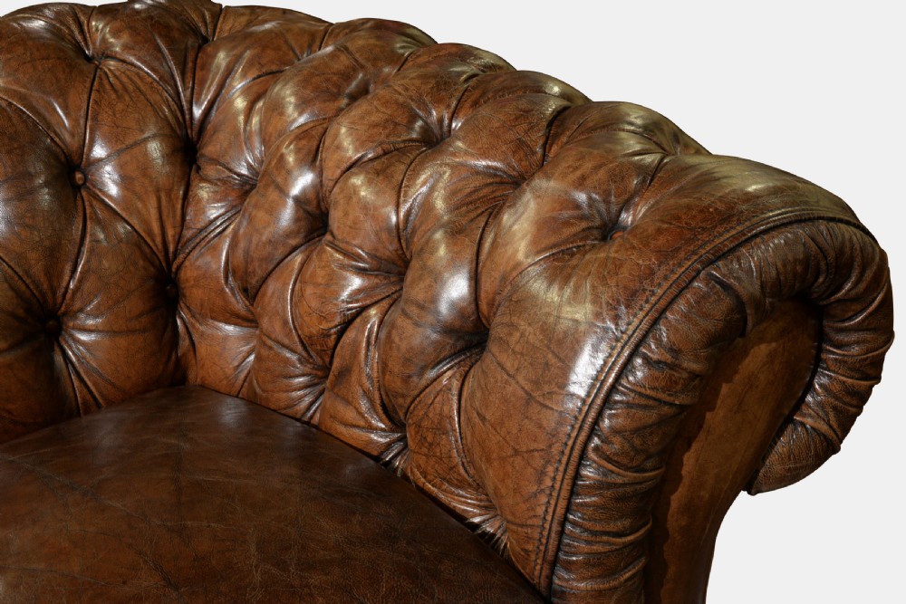 Large 3 Seater Leather Chesterfield Sofa View III
