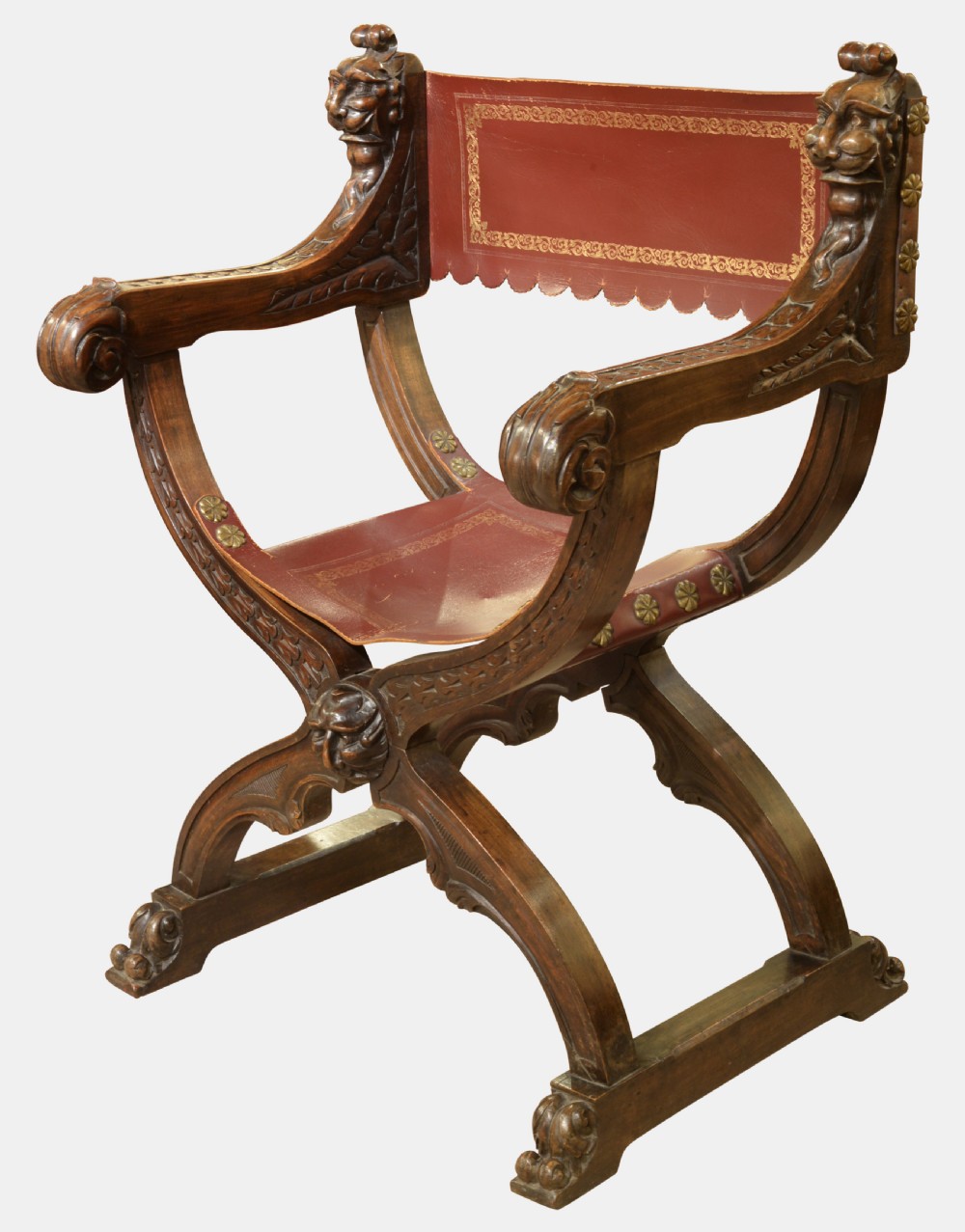 19th Century Italian Walnut X Frame Chair