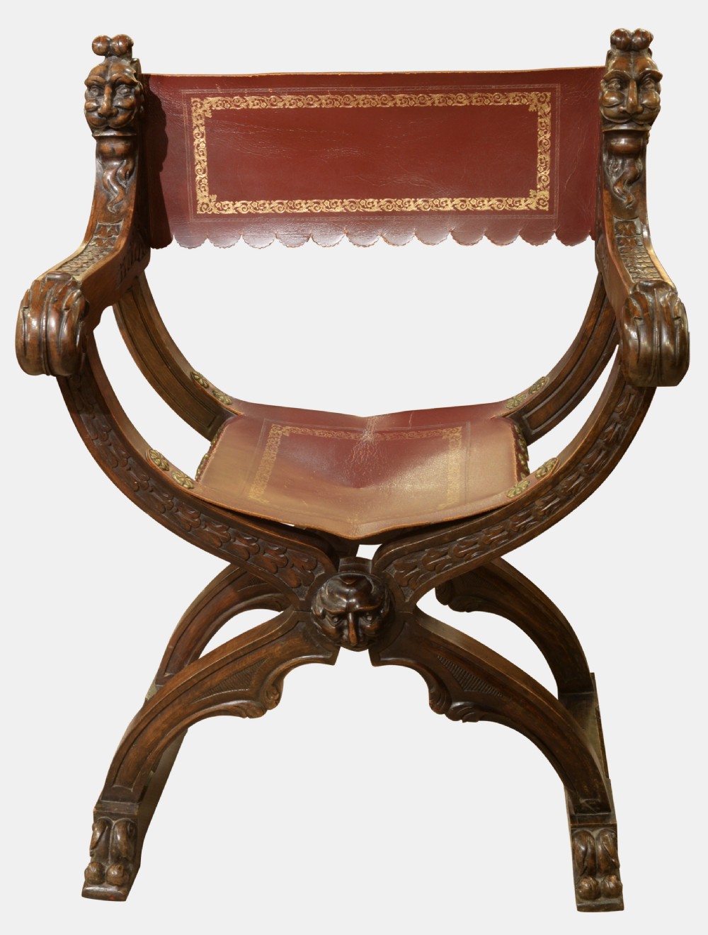 19th Century Italian Walnut X Frame Chair View II