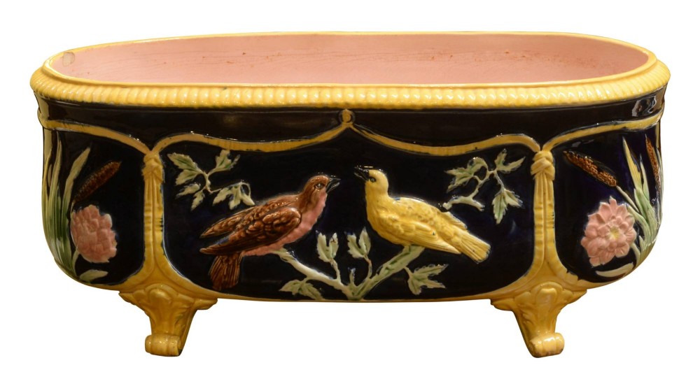 Victorian George Jones Style Majolica Jardiniere
